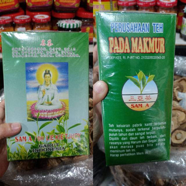 

TEH SAM A PADA MAKMUR ASLI GARUT / TEH 3 A / TEH DEWI KWAN IM / TEH AAA / SAM A CHA / DH LIE KIE TJHOY / TEA