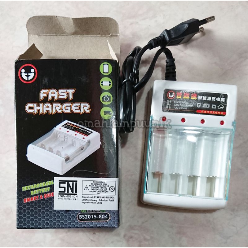 Charger Baterai 4 Slot Untuk Baterai AA/AAA Fast Charger/ Alat Charger Baterai A2/A3 4 Slot Murah