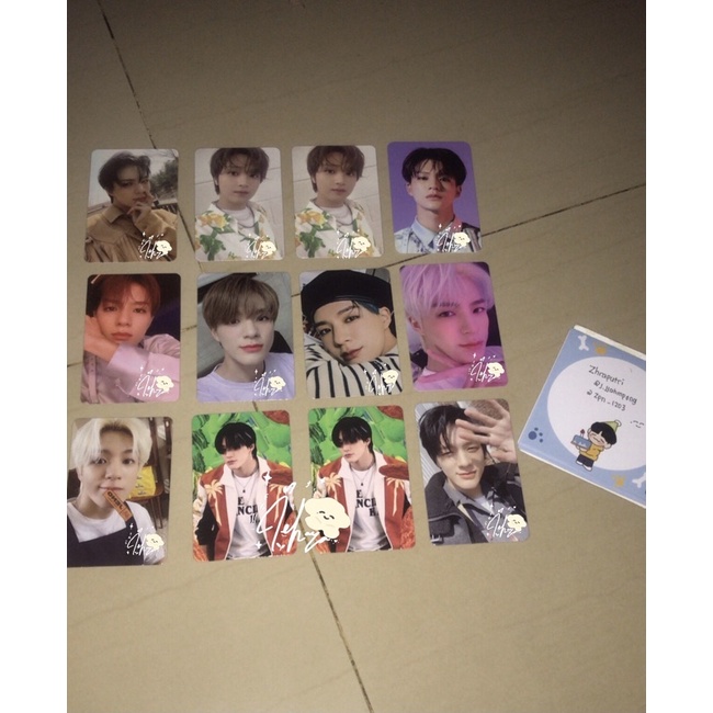 wts pc photocard jeno selca candylab v1,v3,v4, chilling resonance beyond past cafe ar selca ar clip