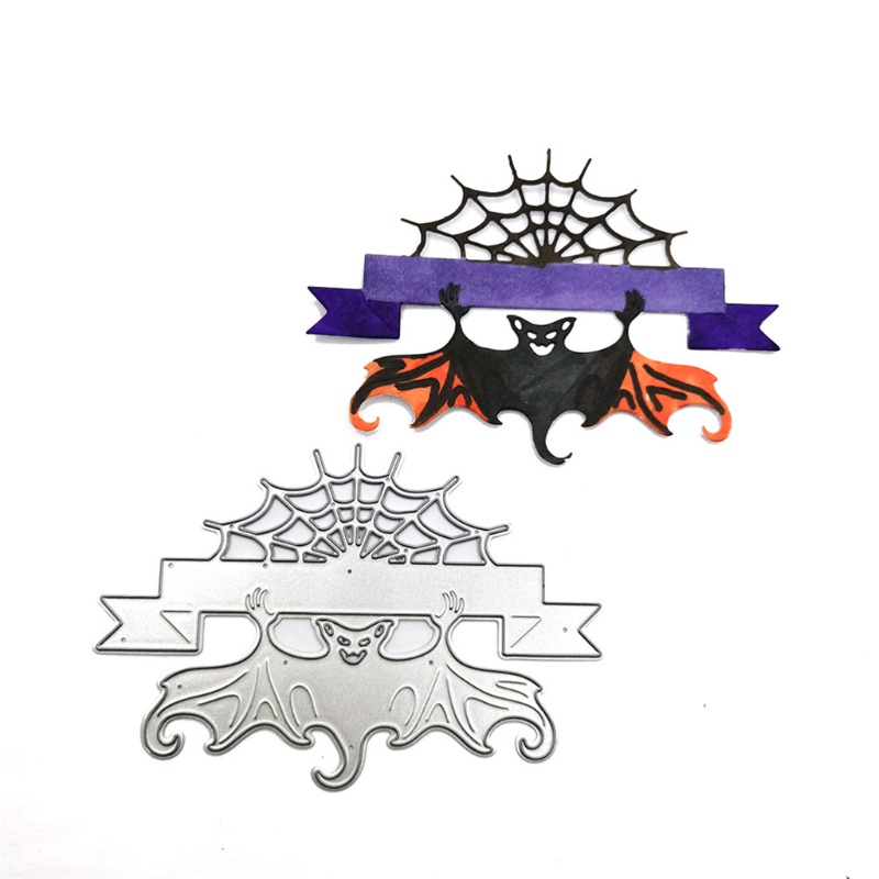 Cetakan Stensil Cutting Dies Motif Sarang Laba-Laba Halloween Bahan Metal Untuk Scrapbook / Craft DIY