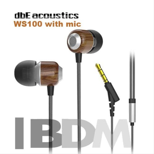dbE Acoustics WS100 Wood Earphone with Microphone
