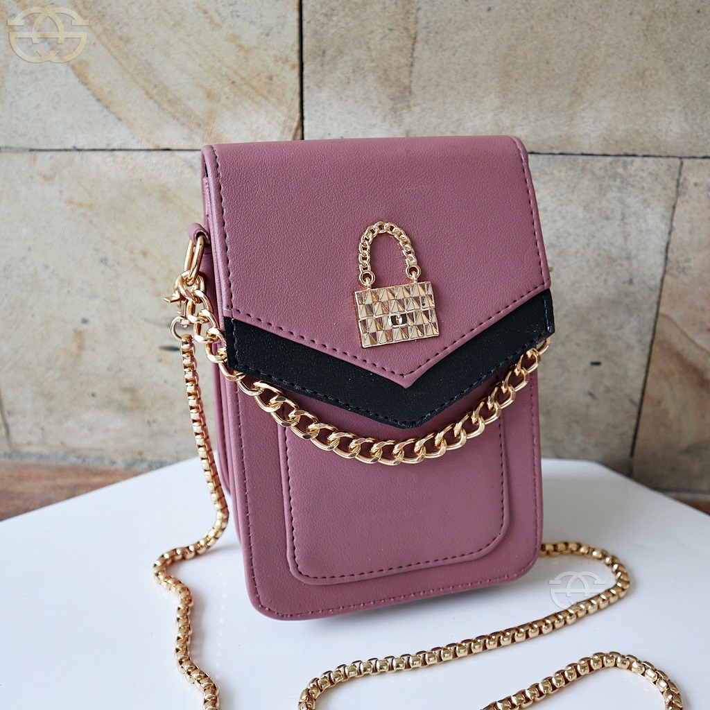 Tas wanita selempang Hp logo bag Sling bag Handphone korea 6837 THR