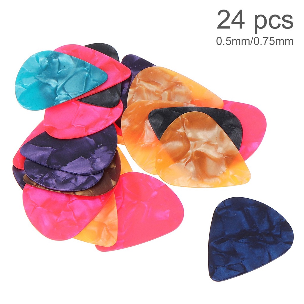 24pcs Pick Gitar Ukulele Bahan Celluloid Lembut