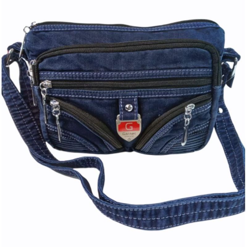 Tas slempang wanita bahan jeans Garnet