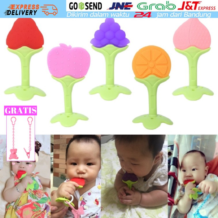 1Pcs Teether Mainan  Gigitan  Bayi  Bentuk Buah Pertumbuhan 