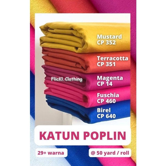 Bahan Kain Poplin Plat Sogo Kemeja Casual Formil Polos Baju Rollan