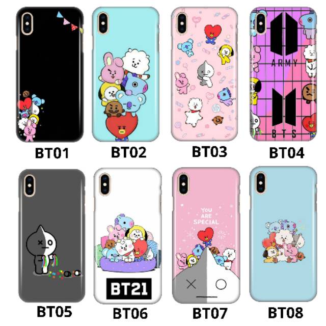 CUSTOM CASE PREMIUM 3D BTS BT21 VIVO Y91C/Y93 NON FINGER/V15/V15 PRO/V17/V17 PRO/V19 GLASS CASE
