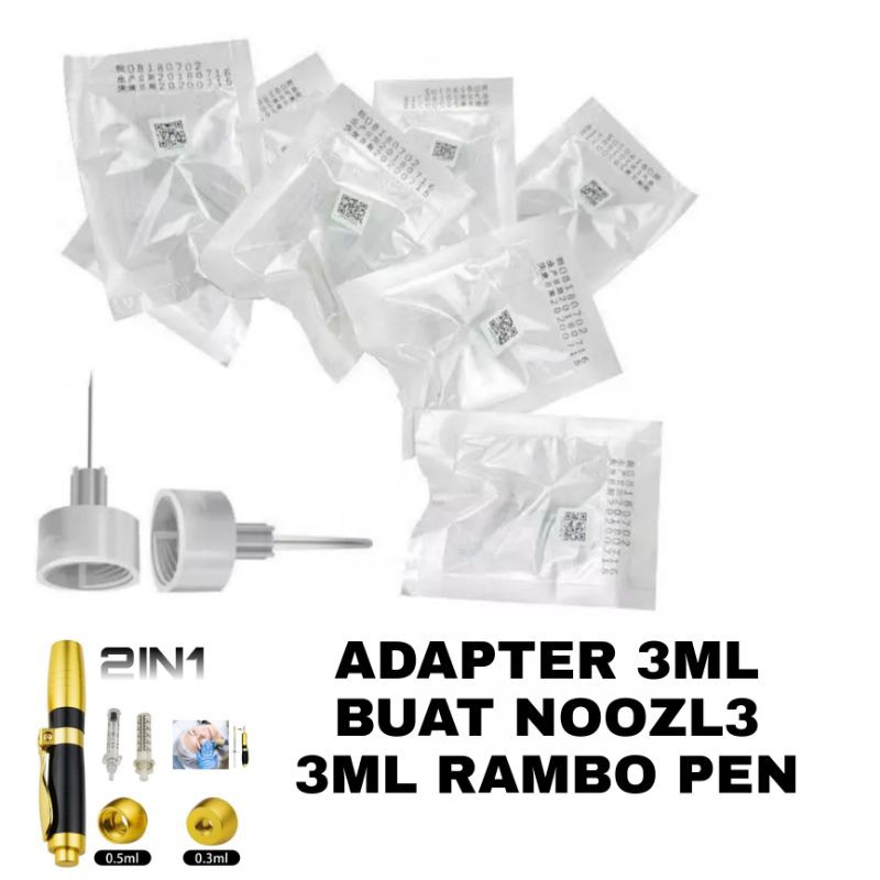 spuit 3 ml 5ml dan adapter rambo pen injection non needle painless soft