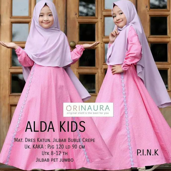 BAJU GAMIS ANAK MODEL BAJU MUSLIM ANAK PEREMPUAN TERBARU ALDA