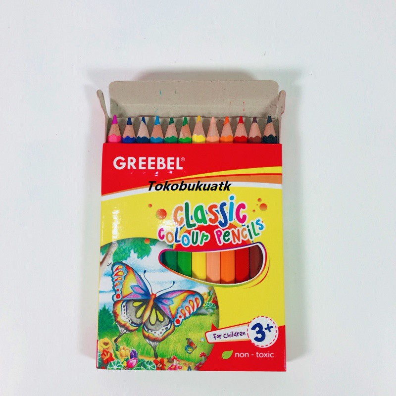 

Pensil Warna 3012 Greebel Half Classic Colour Pencil 12 warna pendek