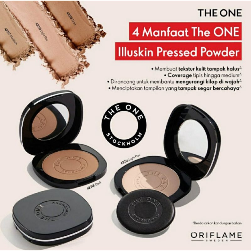 The one illuskin pressed powder/bedak the one/bedak oriflame/bedak padat