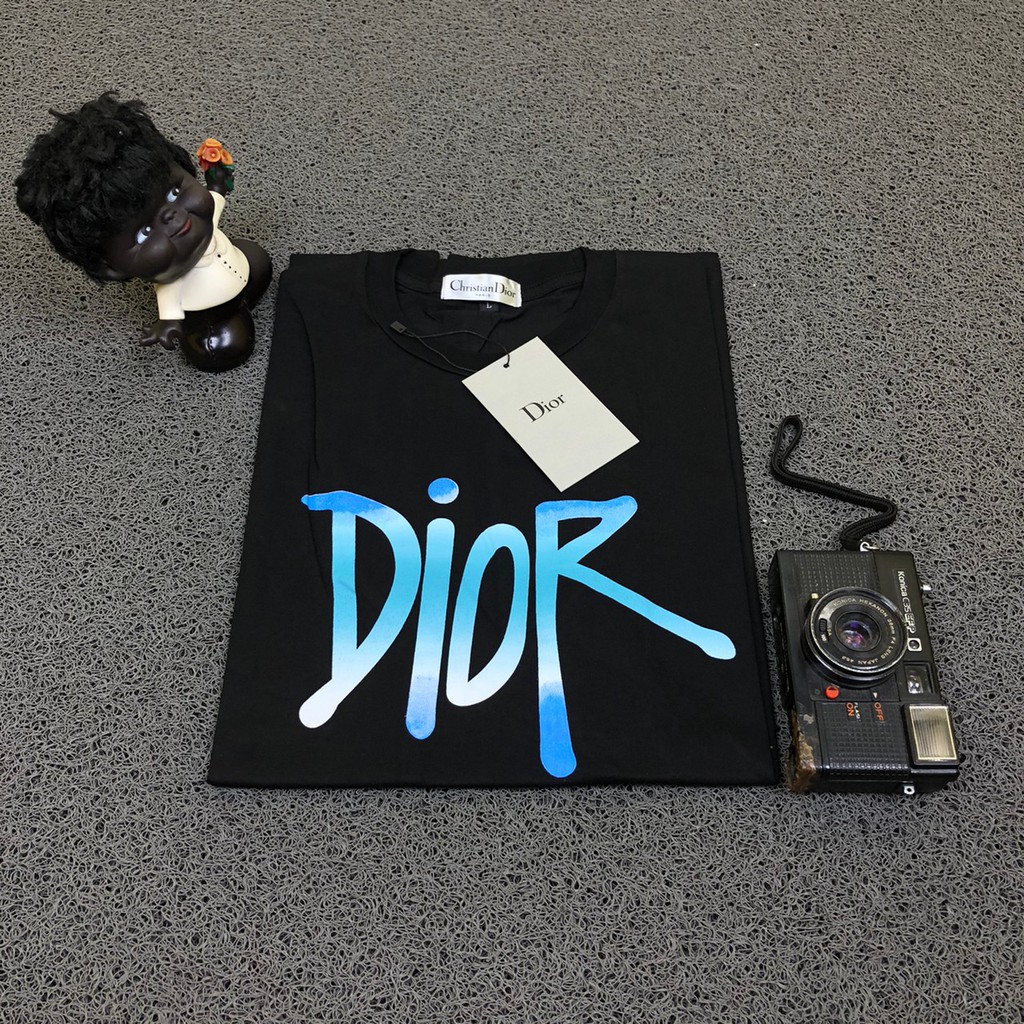 T SHIRT KAOS CHRISTIAN DIOR LOGO GRADIENT HITAM AUTHENTIC PREMIUM TERLARIS TERMURAH
