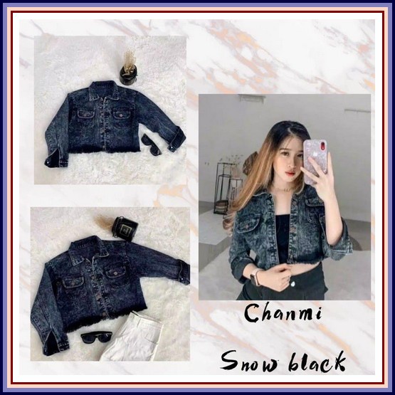 Jaket Wanita Missty Warna Krem (Jasmine54) Afi - Ec - Chanmi Crop Jaket Jeans Wanita