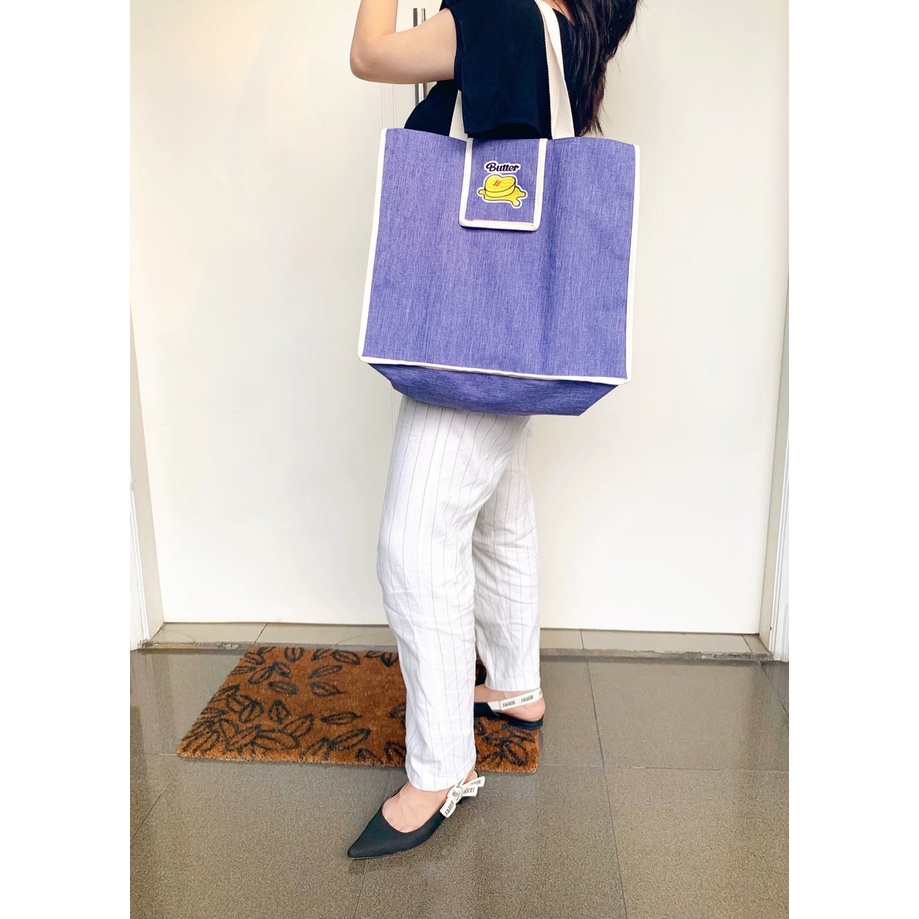 Karna Gift - BTS Butter - Tas Lipat Waterproof - Bonus Sicker Gantungan Kunci BTS