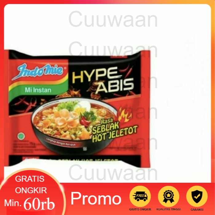 

INDOMIE HYPE ABIS RASA SEBLAK HOT JELETOT 75 GRAM