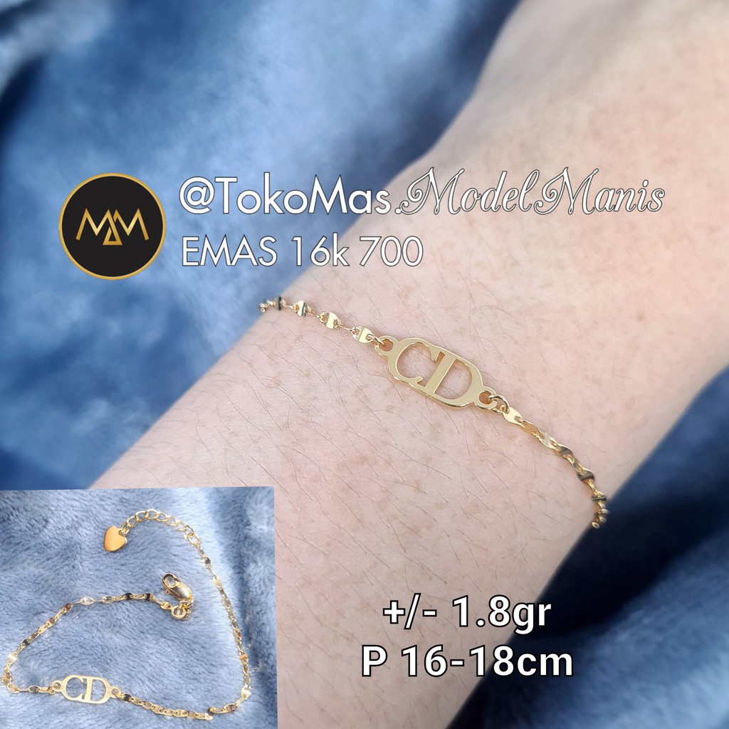 Gelang fashion CD christia* dior emas kuning 700 kadar 16k