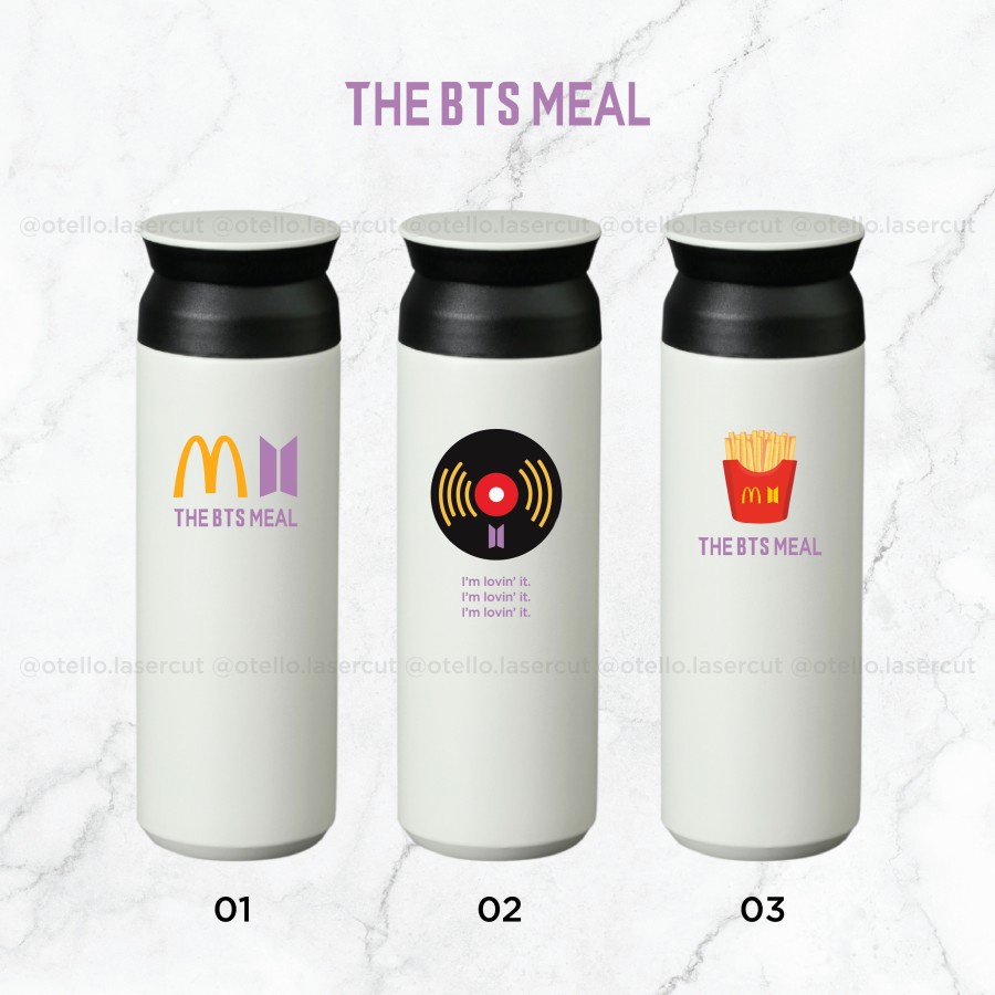 Tumbler BTS Meal Mcdonalds Merchandise | Tokyo Botol Minum Travel Bangtan Print UV Kpop Idol