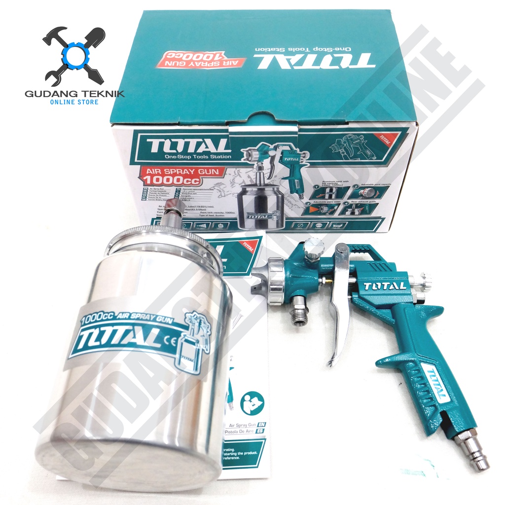 Spray Gun Total TAT11001 Tabung 1000ML Spraygun/ Alat Semprot Cat Tabung Bawah Total TAT 11001