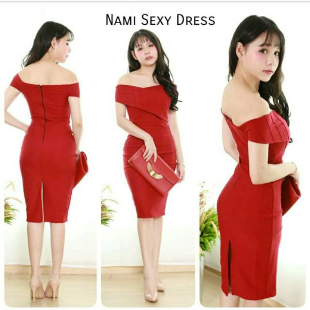 MFL 235 Nami Dress scuba pink and red