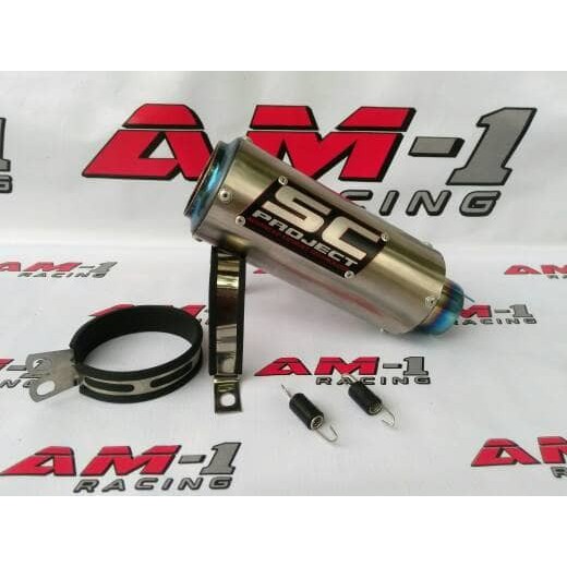 Knalpot Racing SC Project Biru Titan Mio Sporty Vino M3 Soul Gt Karbu
