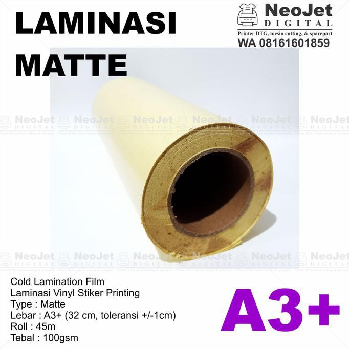 

Produk Terbaik] Laminasi Dingin Doff Mate Buram Ukuran A3+ Roll 32 Cm X 50 Yard Murah