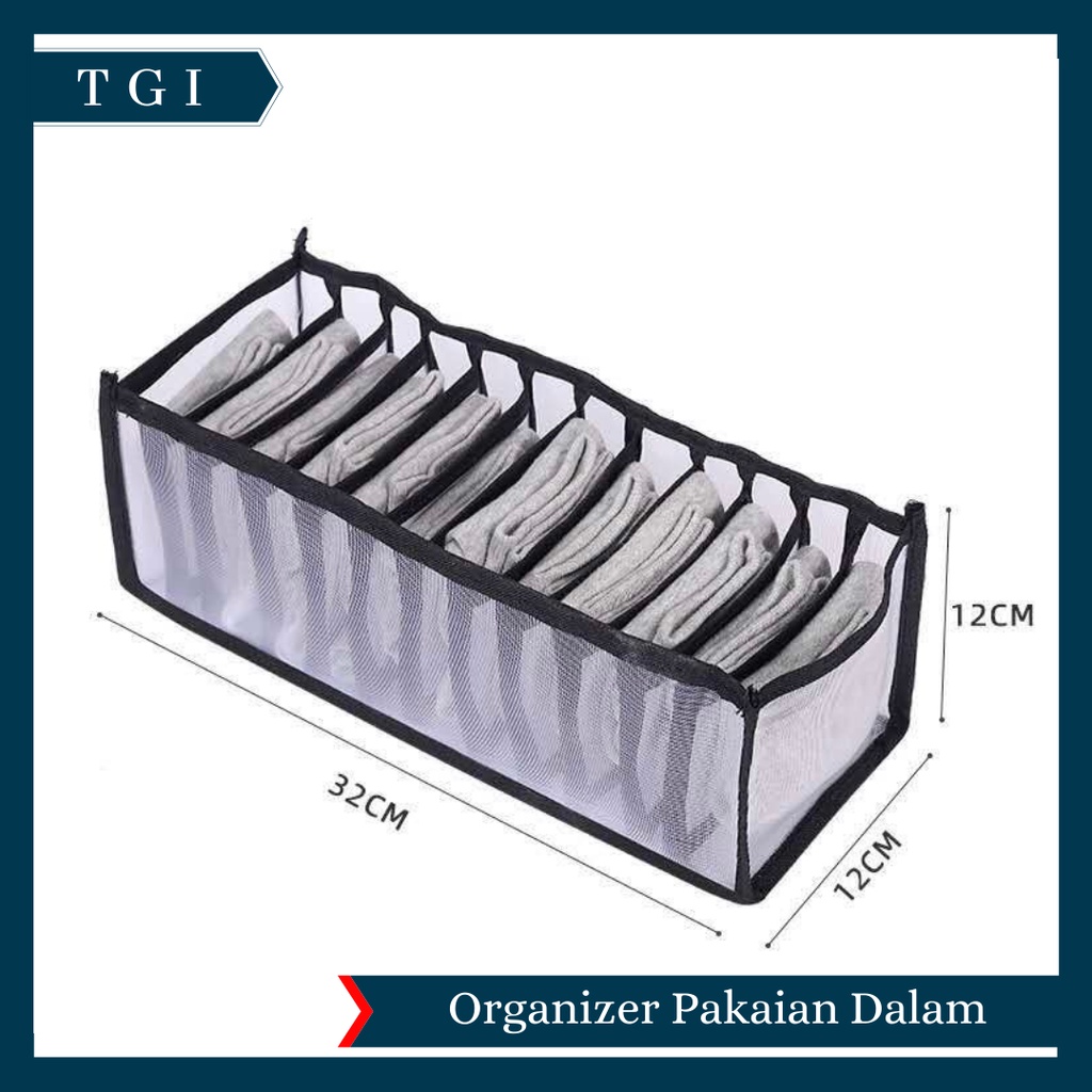 TGI - ORGANIZER STORAGE BOX KOTAK PENYIMPANAN PAKAIAN DALAM UNTUK KUTANG BH WANITA | KOTAK ORGANIZER PAKAIAN DALAM | STORAGE ORGANIZER BRA | TEMPAT PENYIMPANAN