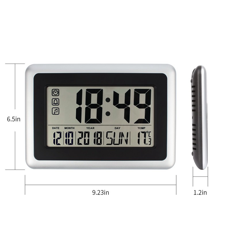 Large Display Digital Wall Clock Silent Desk Shelf Clocks Battery Operated Easy To Read Nightstand Shopee Indonesia