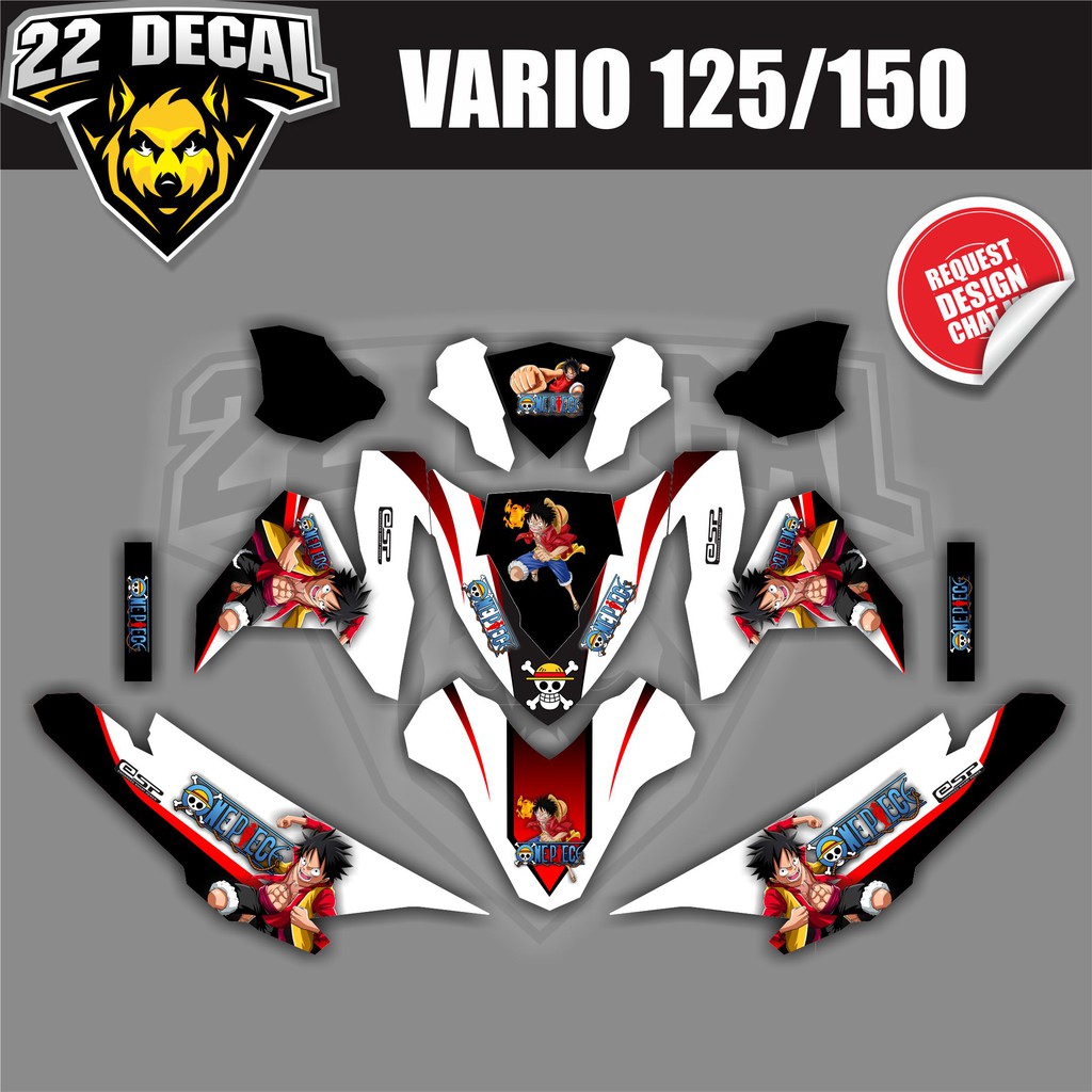 Decal Sticker Vario 125 150 One Piece Putih Hitam Bahan Berkualitas Shopee Indonesia