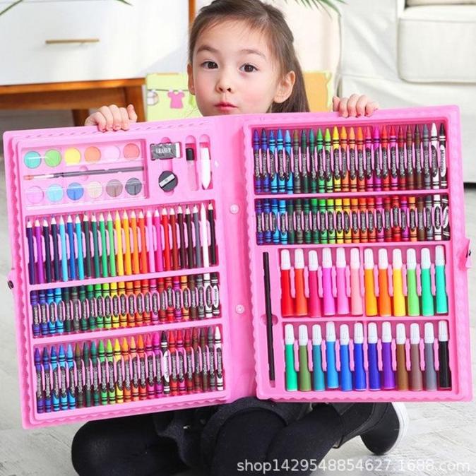 

Crayon Set isi 168Pcs/Pensil Warna Super Mega Art Set/Kado Ulang Tahun