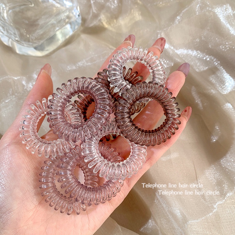 YEEZII Ikat Rambut Model Kabel Telepon Elastis Warna-Warni