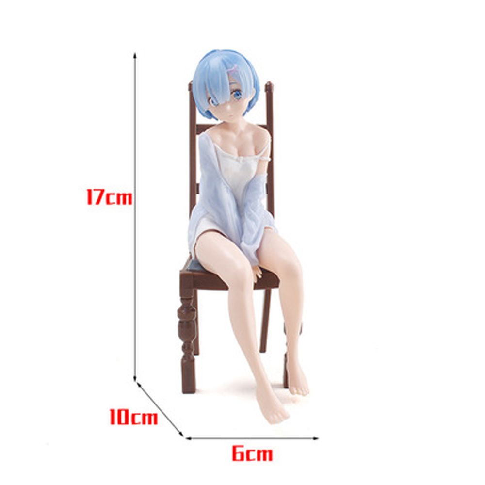 MXBEAUTY Collection Toys Re ZERO Starting Life in Another World PVC Pajamas Chair Rem Pajamas Figure Rem Anime Figure Figure Toys 17cm Model Toys Relax Rem for Gift Action Figure