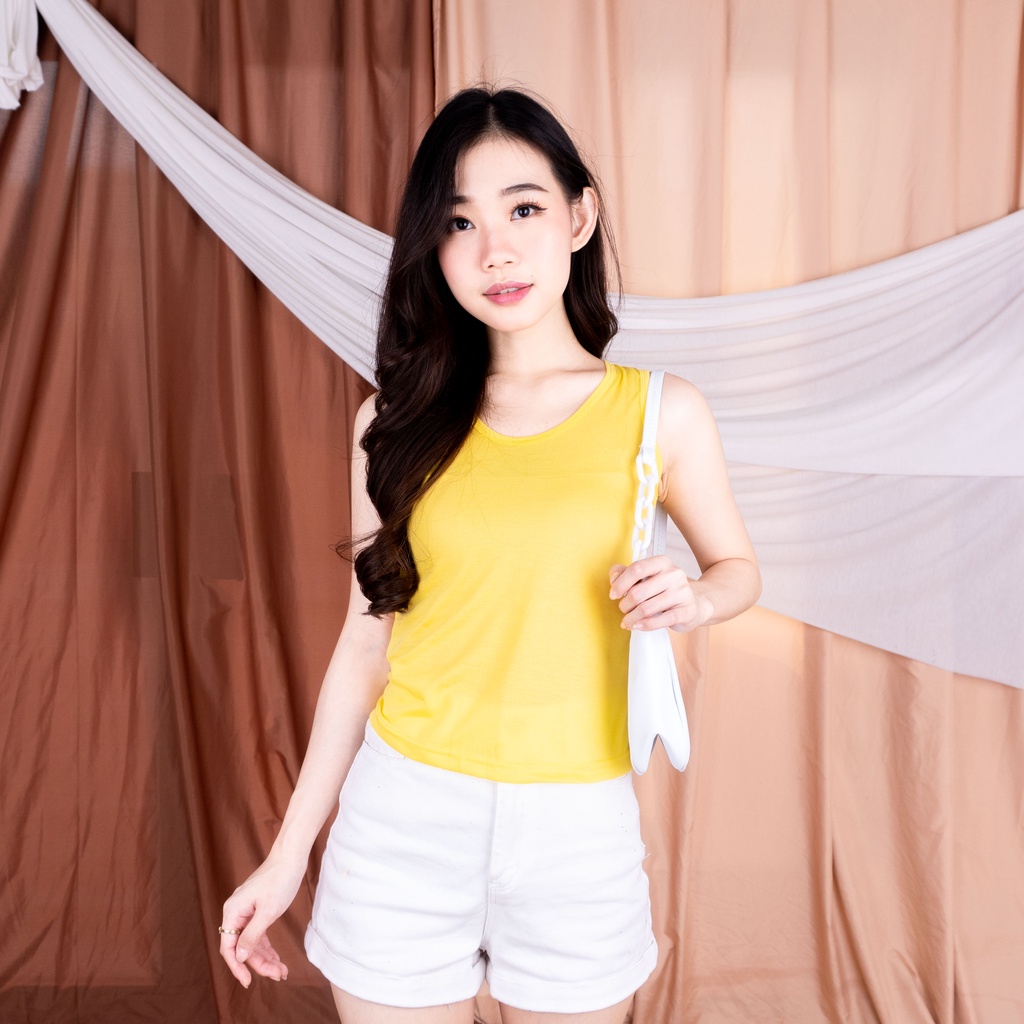 TANGTOP / TANKTOP / TANK TOP Tali Besar L / SINGLET-KUNING L