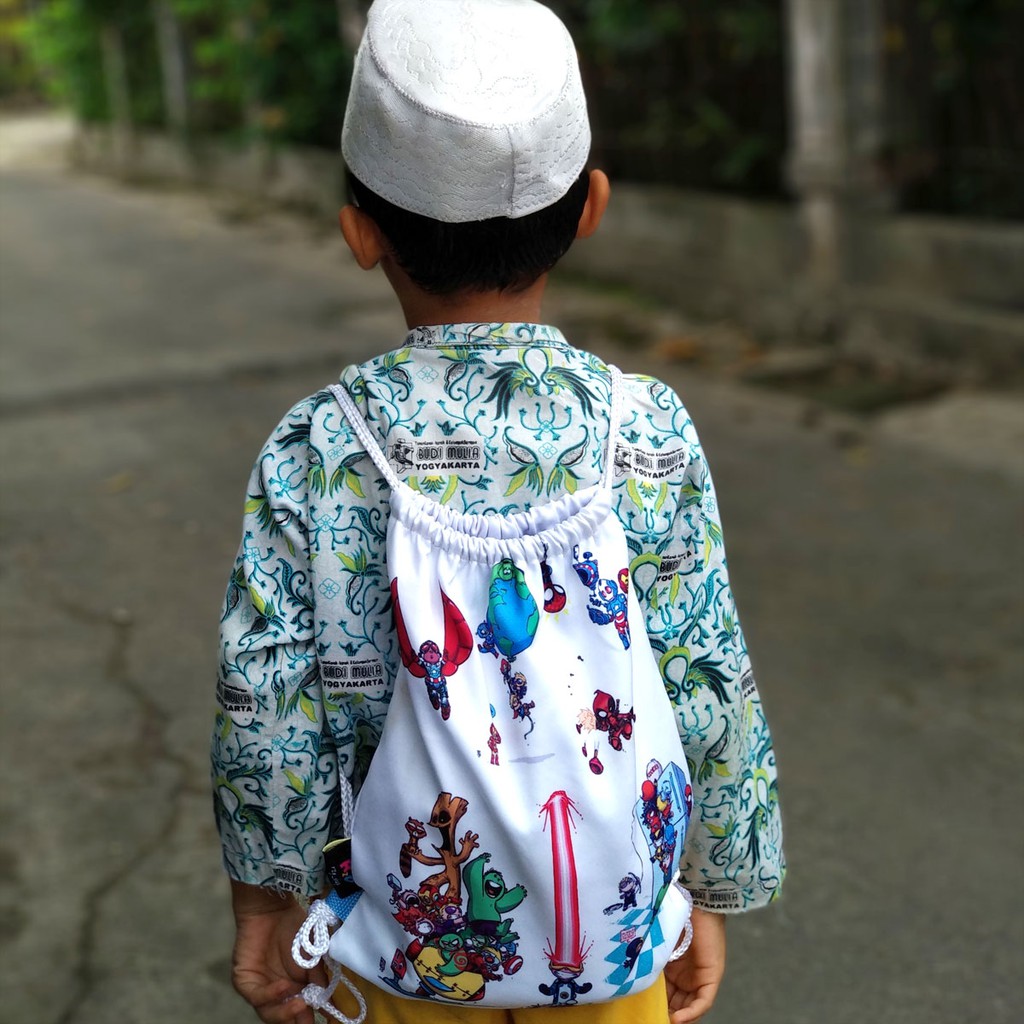 Tas String Bag Anak | Desain bebas custom | Simple - Full Design