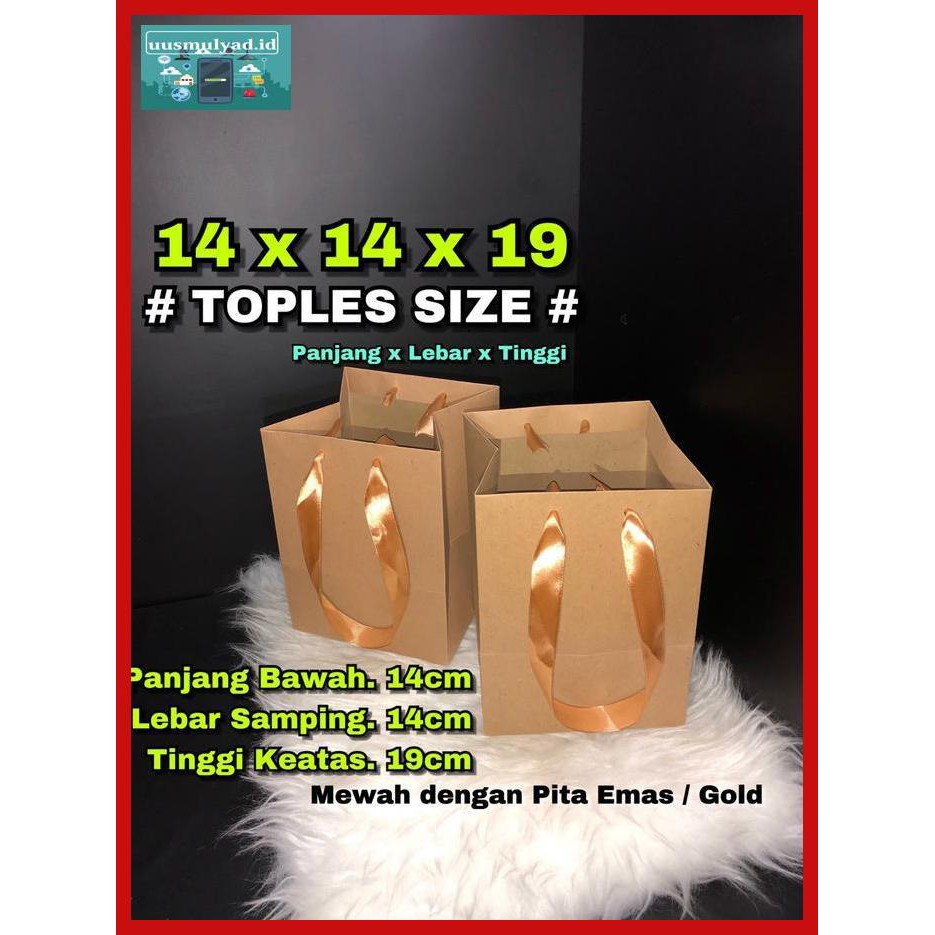 

Gt7Fher- Paper Bag / Tas Kertas / Paperbag / Bento Toples Kue Roti 15X15X20 - Toples/ T.Hitam