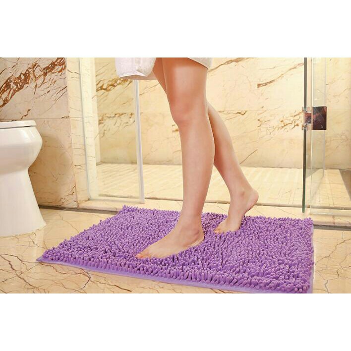 LD.SHOP KESET KAKI Cendol DOFF ANTI SLIP Keset Kaki Microfiber alas putih bintik hitam