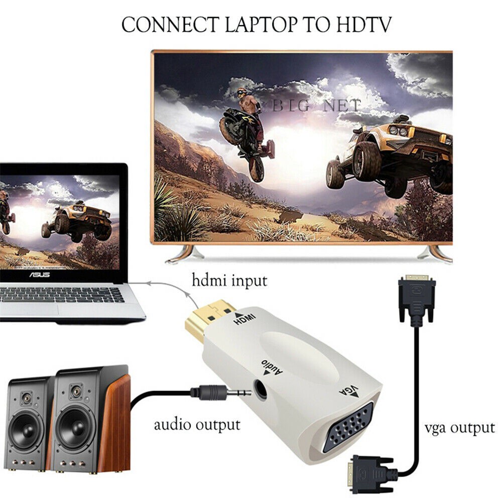 HDTV male To VGA With Audio Converter Adapter/ HDmi.m TO VGA+AUDIO