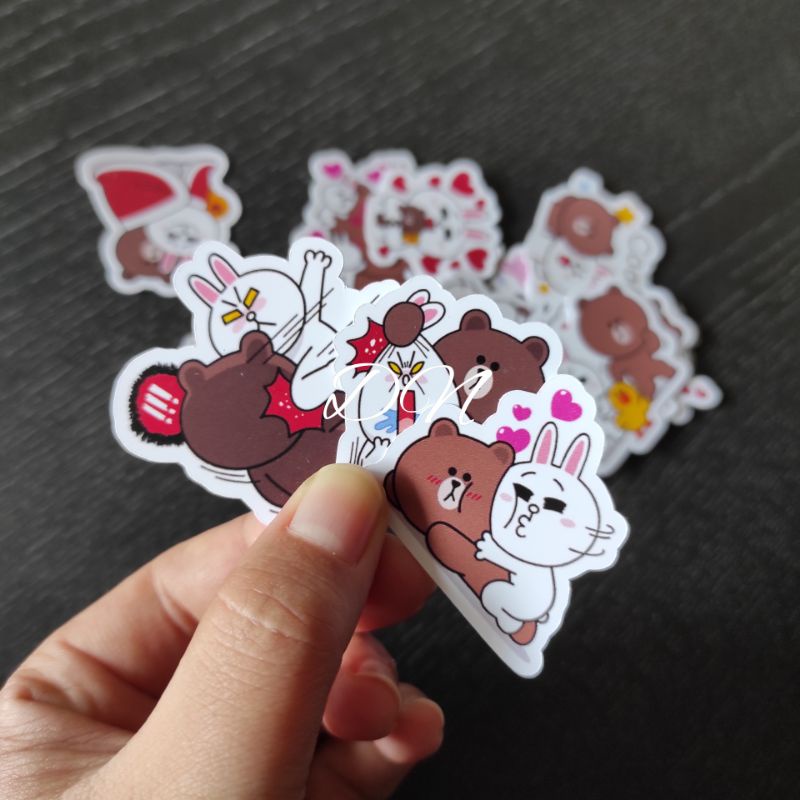 

isi 23 pcs sticker karakter line brown&cony stiker aksesoris hp laptop