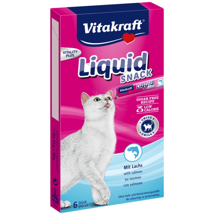 Vitakraft Cat Liquid Snack With Salmon Omega 3 90 Gr Cat Food Terlaris Shopee Indonesia