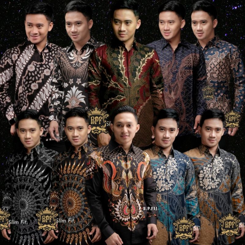 Kemeja Batik Pria Lengan Panjang Size M L Xl Xxl Bswart Batik Hrb026 Kenango Panjang Padi