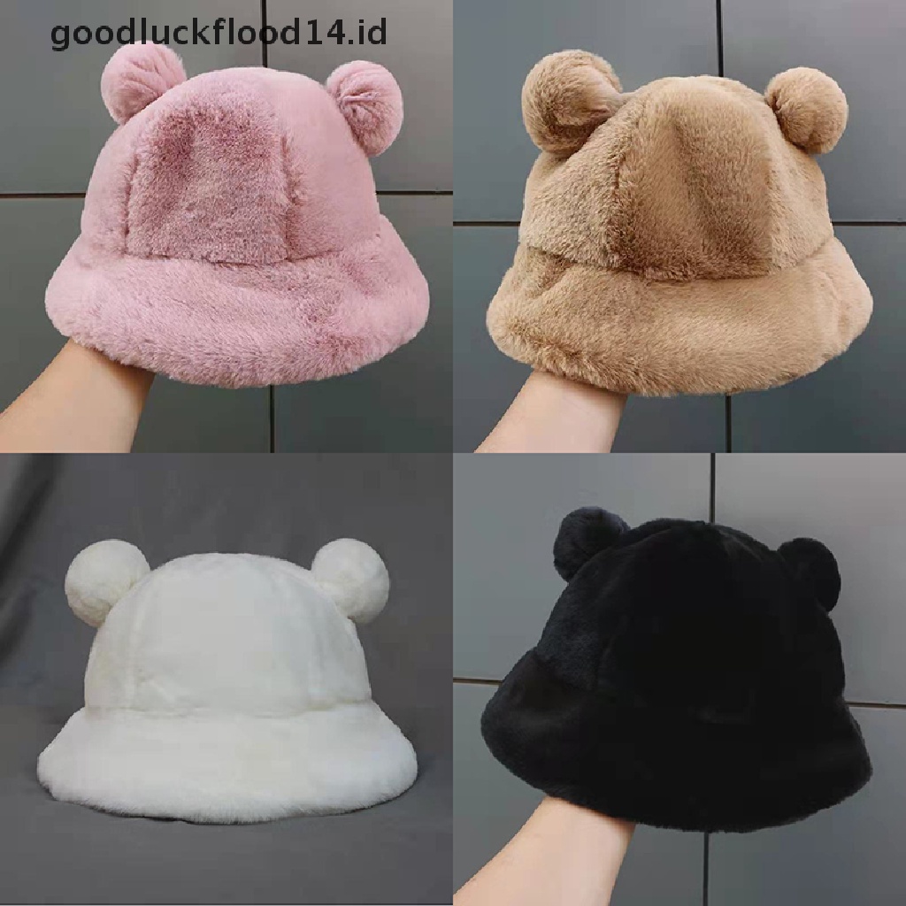 [OOID] Fashion Plush Fisherman Hat Soft Warm Thick Basin Hat Protection Bucket Hats ID