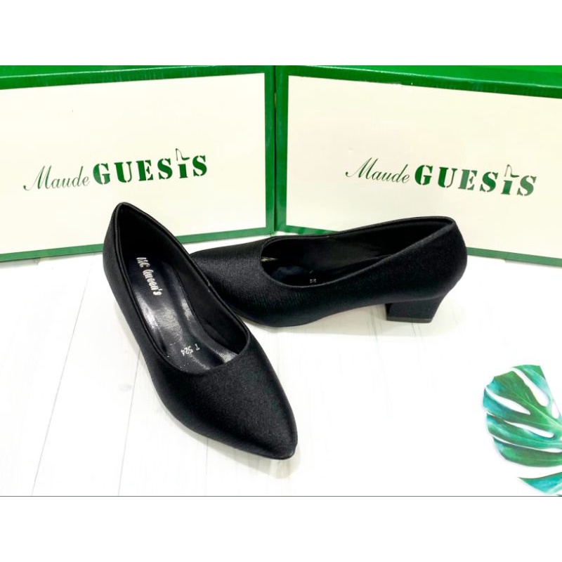 Pancus Wanita Joelyn Sepatu Kerja Pancus Hitam Tumit Tahu