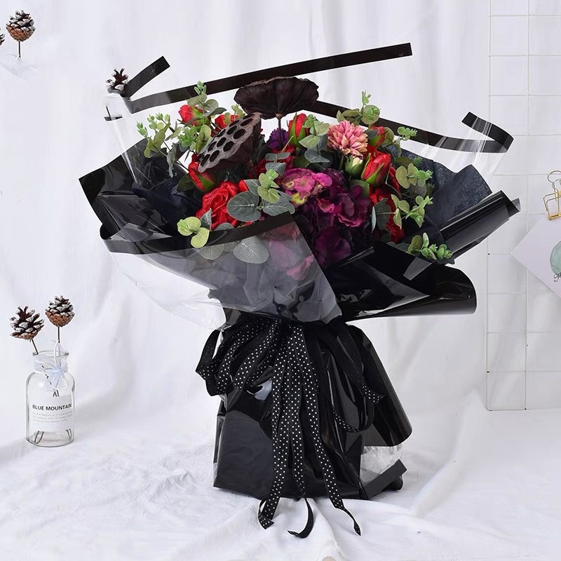 HALF-HALF Flower Wrapping Plastic Untuk Buket Bunga