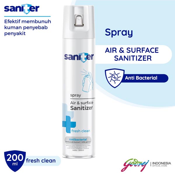 [LUAR PULAU WAJIB KARGO] [200ML] [BPOM] Saniter Air Sanitizer Aerosol 200ml | Spray Antiseptik &amp; Disinfektan Ruangan Anti Bakteri_Cerianti