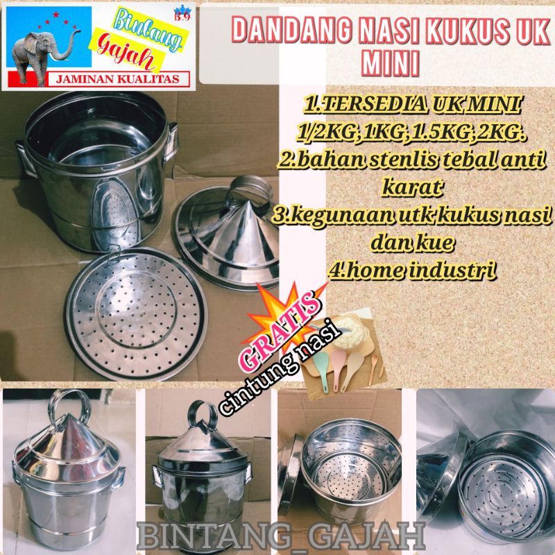 DANDANG KUKUS NASI DAN KUE UK MINI 1/2,1.5,2,3kg