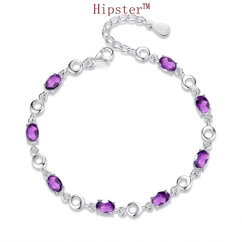 Exquisite Refined Grace Fashion Inlaid Purple Gemstone Bracelet