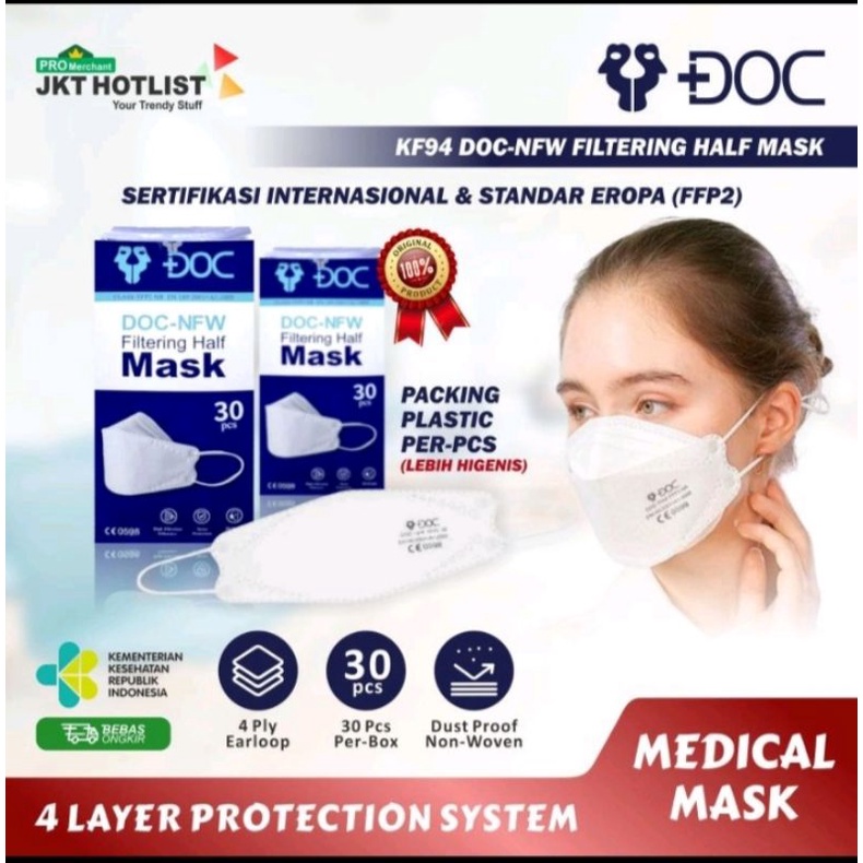 Masker medis KF94 Doc NFW earlop premium isi 25 pcs
