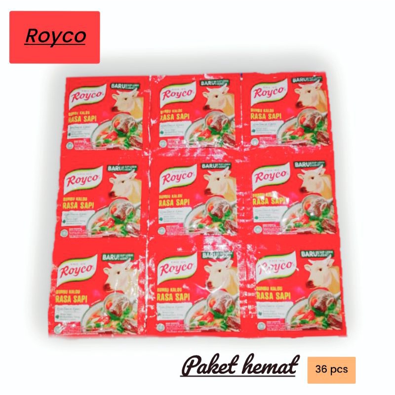 

Royco rasa kaldu sapi dan kaldu ayam paket isi 36 pcs