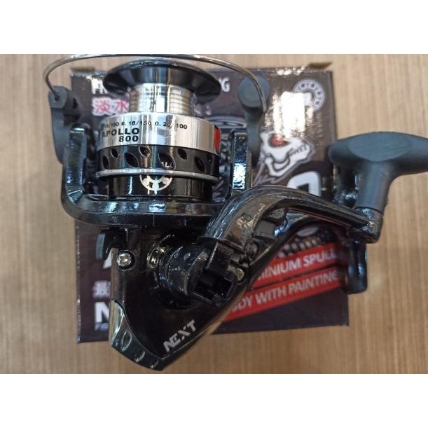 ☎ Reel Pancing Spining Next Apollo 800 4 bb / Ball Bearing - Black silver ➮