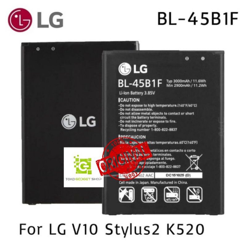 Baterai LG V10 Stylus 2 K520 BL45B1F Battery LG K320 BL-45B1F
