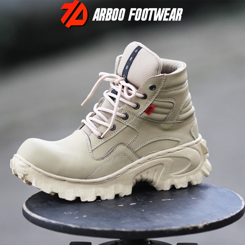 sepatu pdl tactical laras cream pol pp kerjalapangan anti selif